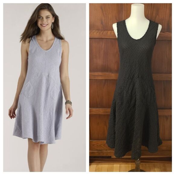 Luna Luz Tank Dress Black Linen Blend Size Small - Picture 1 of 9